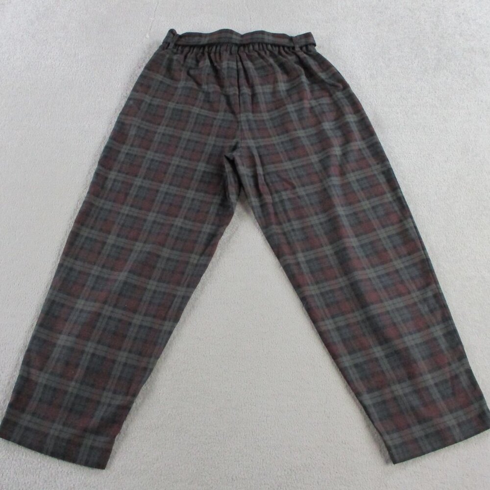 Disturbia Kalma Check Tie Belt Tapered Trouser Womens US 8 Red Multi Goth Dark - Picture 4 of 14